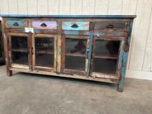 PAINTED MULTICOLOR RECLAIMED WOOD BUFFET