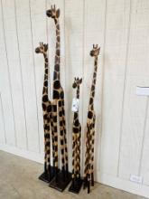 4PC WOOD GIRAFFE FAMILY