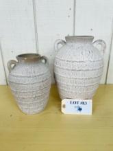 2PC POTTERY DECORATIVE JUGS