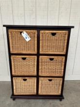 CANE DRAWER DRESSER CABINET