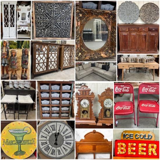 ANTIQUES, NEW FURNITURE, HOME DECOR, PATIO/OUTDOOR