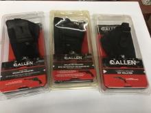 Lot of 3 Allen Holsters, Size 12, 13, 18