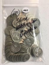 (100) Silver Washington Quarters