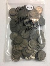 (100) Silver War Nickels