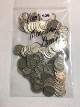 (100) Mercury Dimes