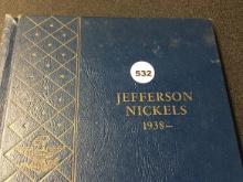 Book of 1938-64 Jefferson Nickels, Includes Wartime Silver