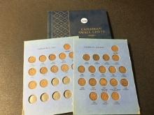 Partial Books 1937-- Small Canadian Cents (67 Total Coins)