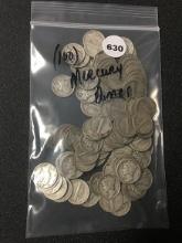 (100) Mercury Dimes