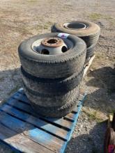 (4) LT225/75R16 TIRES W/ WHEELS