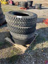 (4) BRIDGESTONE 12R22.5 TIRES