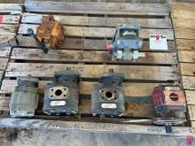 (4) P37 HYDRAULIC PUMPS, (1) 1"� HUD. VALVE BANK, (1) HASKEL AIR DRIVEN FLUID PUMP