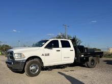 2013 RAM 3500HD 4X4 CREW CAB FLATBED TRUCK