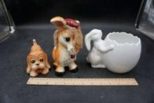 2 Figurines & 1 Planter