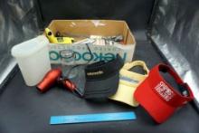 Blow Dryer, Visors, Tupperware Container, Koozy, Ribbons