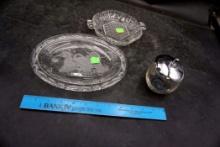 Trays & Small Glass Container W/ Lid