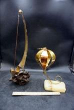 2 Sculptures - Sailboat & Demott Balloon