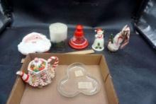 Teapot, Candle, Figurines, Glass Tray