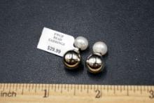 Helzberg'S Sterling Silver Pearl Earrings