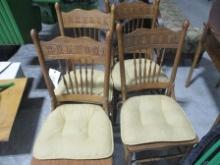 4 WOOD SPINDLES CHAIRS