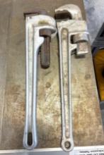 Lot of 2 Aluminum Pipe Wrenches - Rigid and Schick