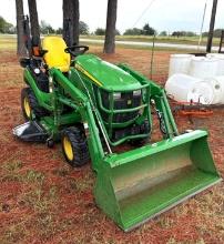 John Deere 1025R Tractor with Belly Mower - 4 wd - 375 hours - Super Clean