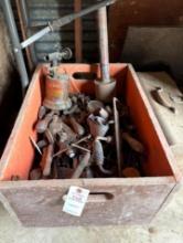 Wooden Box with Antique Tools