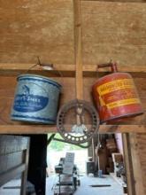 Contents of Wall - Wash Tub, Basin, Gas Cans, Minnow Buckets, etc.