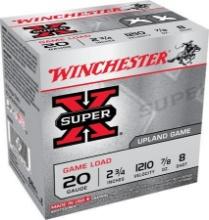 Winchester Ammo XU208 Super X Game Load 20 Gauge 2.75 78 oz 8 Shot 25 Per Box