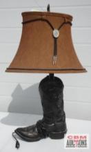 Western Cowboy Boot Side Table Lamp