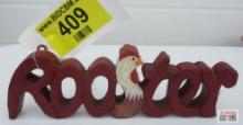 Wooden Rooster Word Sign