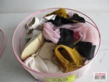 Hat Box with Assorted Doll Clothing, Shoes and Accessories