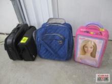 Barbie Suitcase, Blue Rolling Bag, Storage Bag and Laptop Case