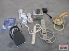 Assorted Electrical Power Strips, Automatic Timers, USB Flex Light, Black & Decker Iron, Vintage