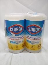 Pair of 75Cnt Clorox Triple Weave Texture Disinfecting Wipe Rolls