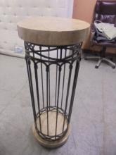 Beautiful Iron & Wood Round Pedistal Plant Stand