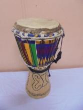 Carved Wooden African Djembe Drum