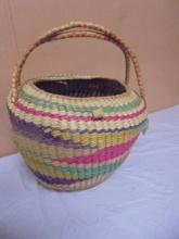 Large Handwoven Multi-Color Basket