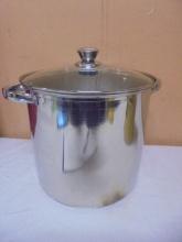 Large Stainless Steel Stock Pot w/ Glass Lid