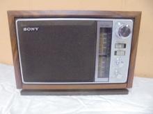 Vintage Sony AM-FM Wood Case Table Radio