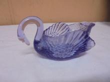 Beautiful Purple Diamond B Art Glass Swan