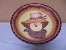 Wooden Bowl Painted w/ Scarecrow