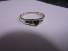 Ladies Sterling Silver & Onyx Ring