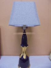 Vintage MCM Black & Weeping Gold Table Lamp