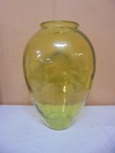 Large Green Art Glass Vase