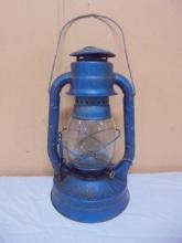 Vintage Dietz No 8 Air Pilot Blue Kerosene Lantern