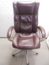 Brown Leather Rolling Office/Desk Chair