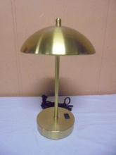 Goldtone Desk Lamp w/ Outlet