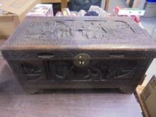 Vintage Carved Wood Chest