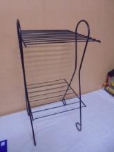 Vintage MCM Metal 2 Tier Side Stand