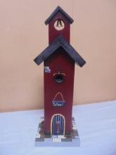 Wooden School House Décor Birdhouse